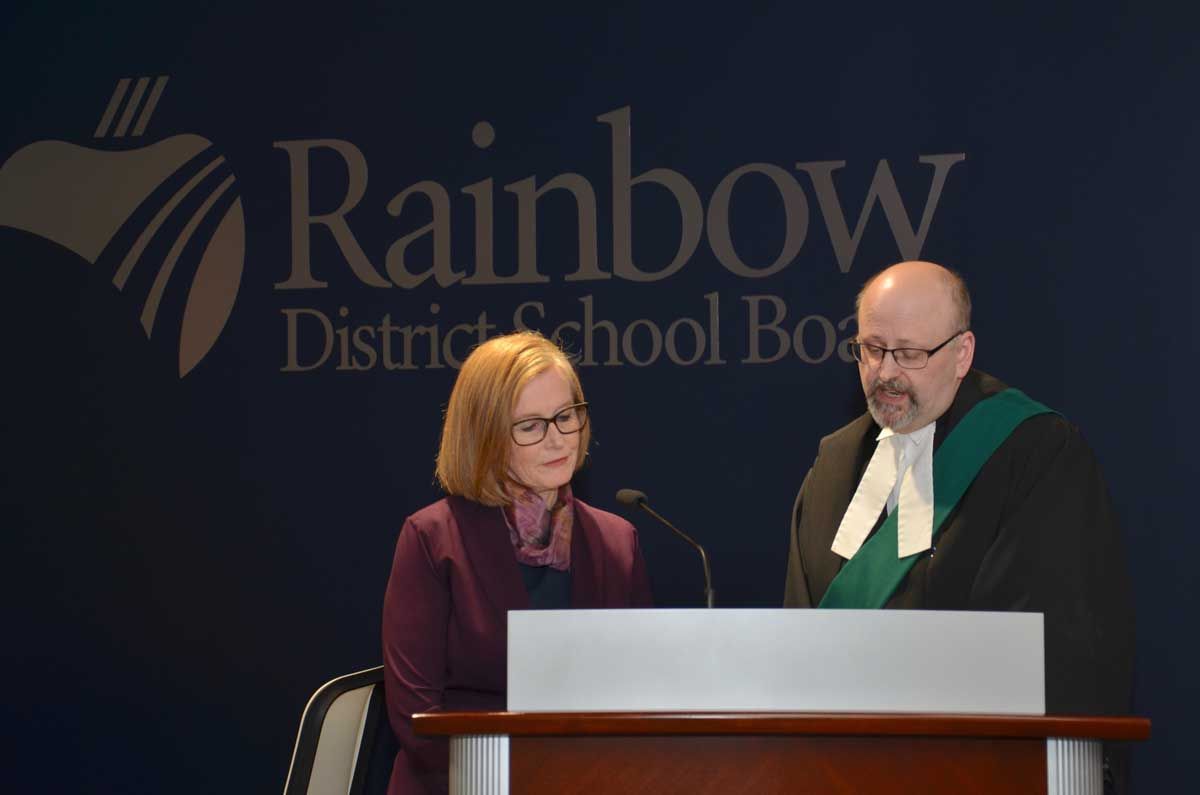 Trustee Margaret Stringer takes oath of allegiance