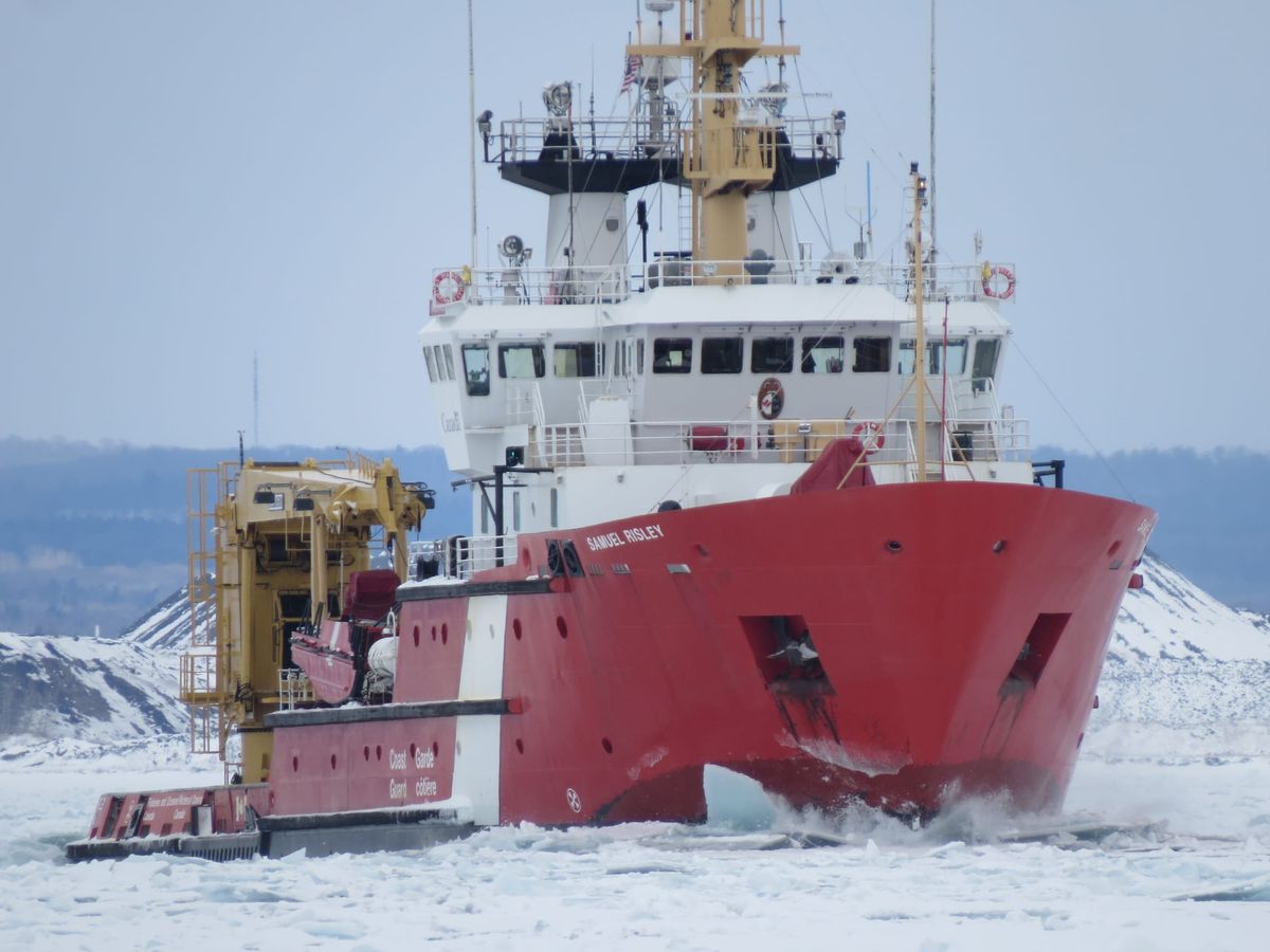 Coast Guard icebreaking at Bruce Mines Ontario next week