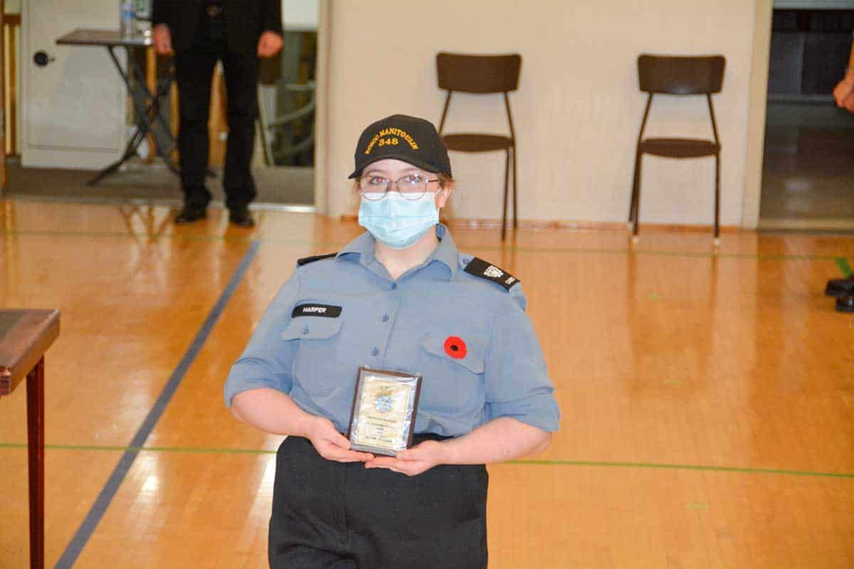CPO1 Abigail Harper named Top Cadet by #348 Sea Cadet Corps at annual awards