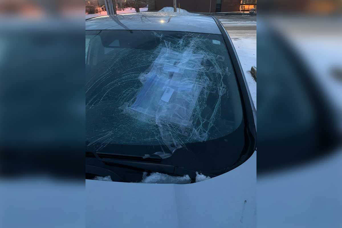 Island priest narrowly escapes injury from ice off of passing vehicle