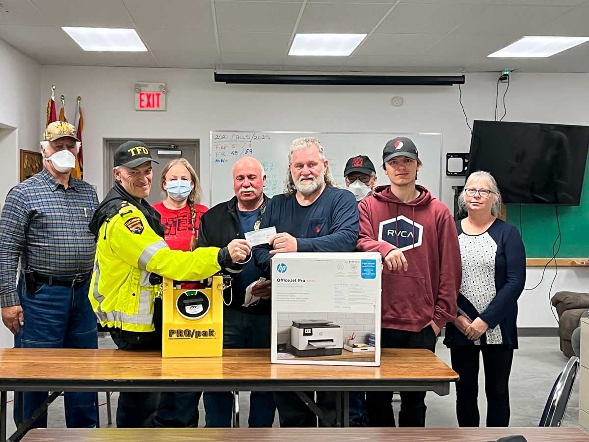 Tehkummah Fire Department receives funds for equipment from firefighters association