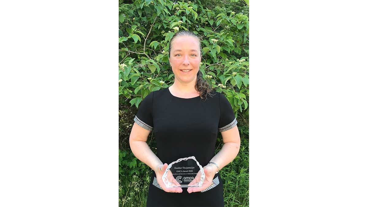 Manitoulin Secondary teacher receives prestigious award for excellence and innovation in mathematics