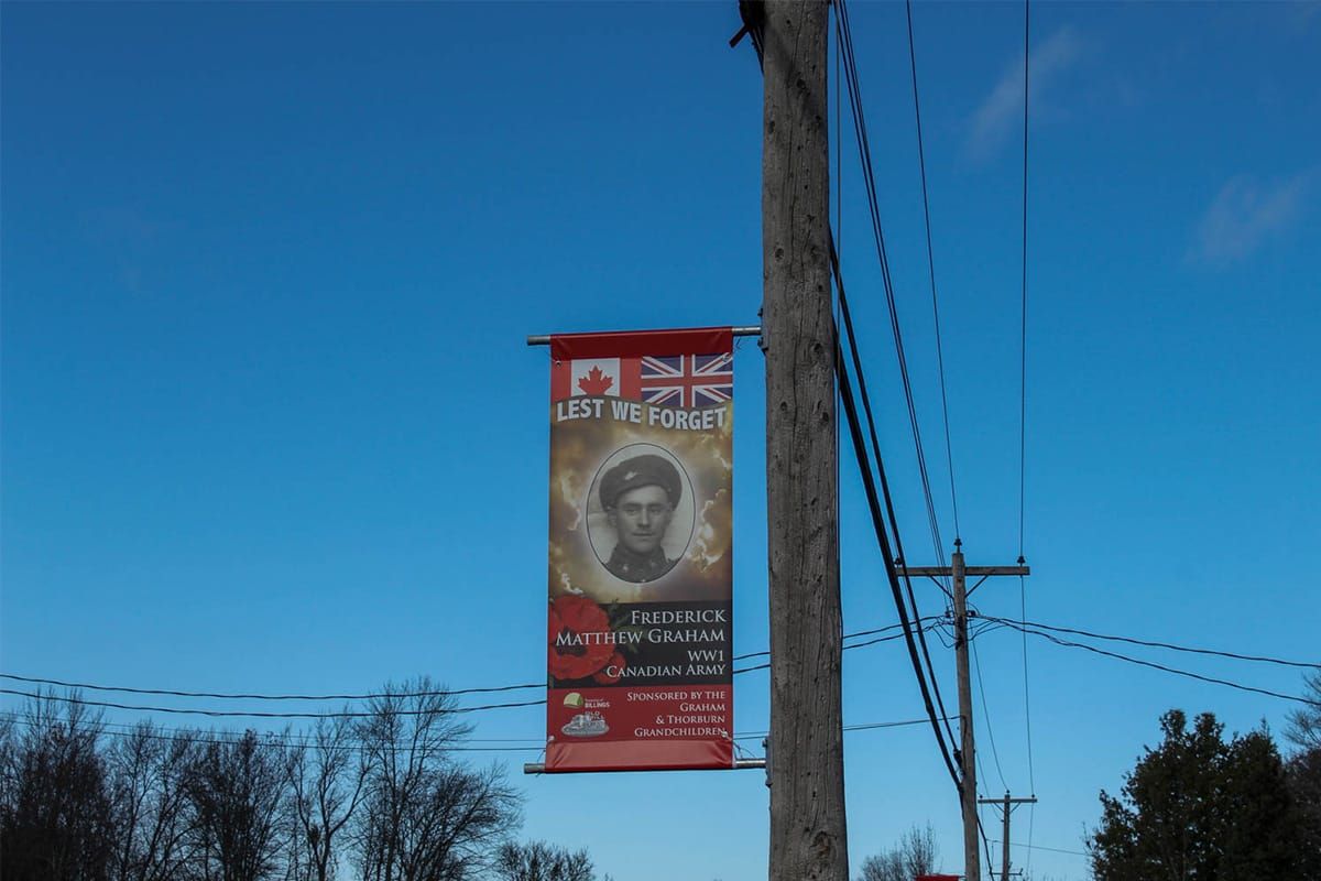 Banners honouring veterans unfurled in the Village of Kagawong