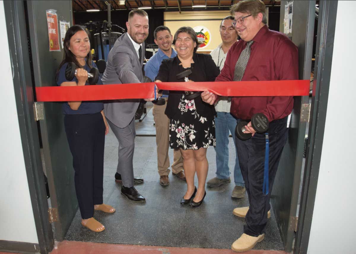 Wiikwemkoong High School celebrates opening of upgraded weight room