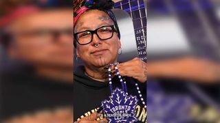 Wiikwemkoong member official beader for Toronto Maple Leafs