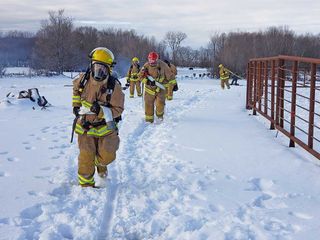 Gore Bay FD has rare opportunity to take part in barn fire exercise