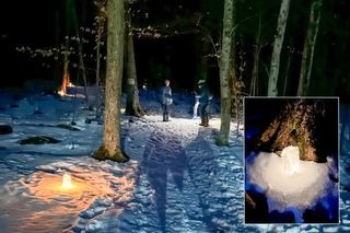Snowshoe in the moonlight