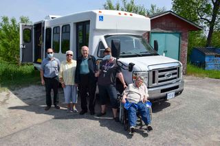 Manor administrator Don Cook, left, is joined by residents Jean Pearson, Bill Trainor, activities coordinator Julie Omnet and