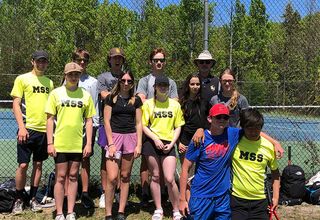 In the photo, from left, are: kneeling, Ian McCauley, Keannu Bisschops; middle row, Grace Pennie, Abby Hawke, Tessa Merrylees