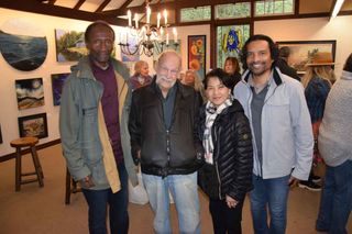 Dr. Richard Nanca-Bruce, his wife Joanna of Ghana and son Robert of Sudbury, stopped by the season opening of Perivale Galler