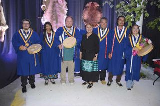 Paul MacIntyre, Dexter Bowerman, Hunter Smith, Presley Meawasige, Serene Manitowabi and Gerard Armstrong are the Weengushk Fi