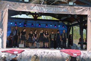 With just a few days of lessons under their belts, the Wiikwemkoong High School’s own ‘Ojibwe Tappers’ performed the Red Rive