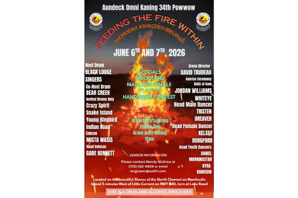 Aundeck Omni Kaning launches powwow season with Feeding the Fire Within