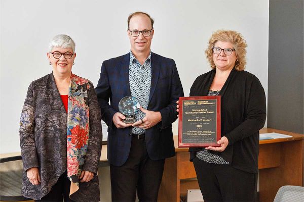 Vision Loss Rehabilation Canada honours Manitoulin Transport for  40 plus years of support for Eye Van