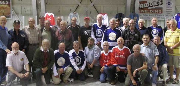 Gore Bay senior hockey players and coaches  reunite to celebrate the past