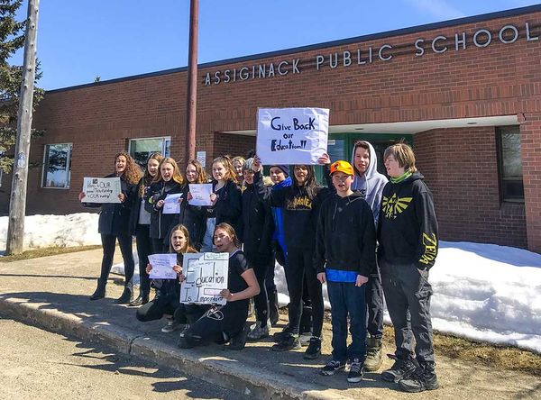 Assiginack, MSS students stage walk-out to protest cuts to education
