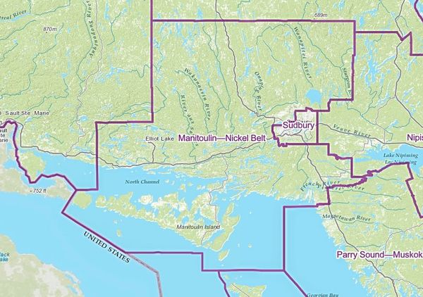 Manitoulin Island realigned by province to Southern Ontario