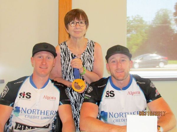 Brad Jacobs curling team visits Manitoulin Northern CU offices