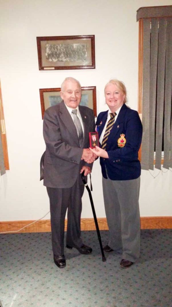 Western Manitoulin Legion presents 65 year pin to charter member