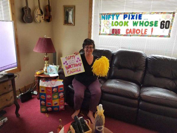 Festooned bras lighten the COVID-19 60th birthday burden