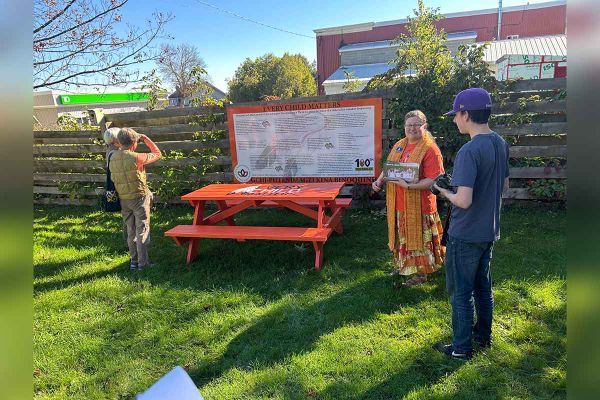 Little Current United Church’s orangepicnic table a place to converse, exchange ideas in spirit of truth and reconciliation