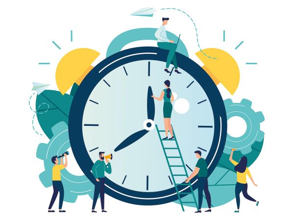 clock with clock hands being moved forward one hour for daylight savings time