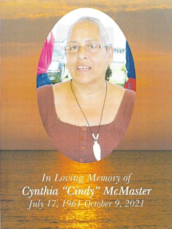 CYNTHIA REBECCA ELIZABETH MCMASTER