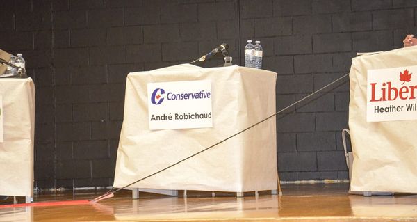 Conservative candidate responds to questions from the floor, after the fact
