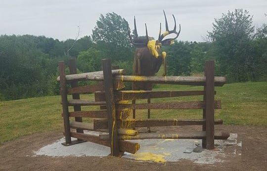 Police seeking information into deer statue vandalism in Manitowaning