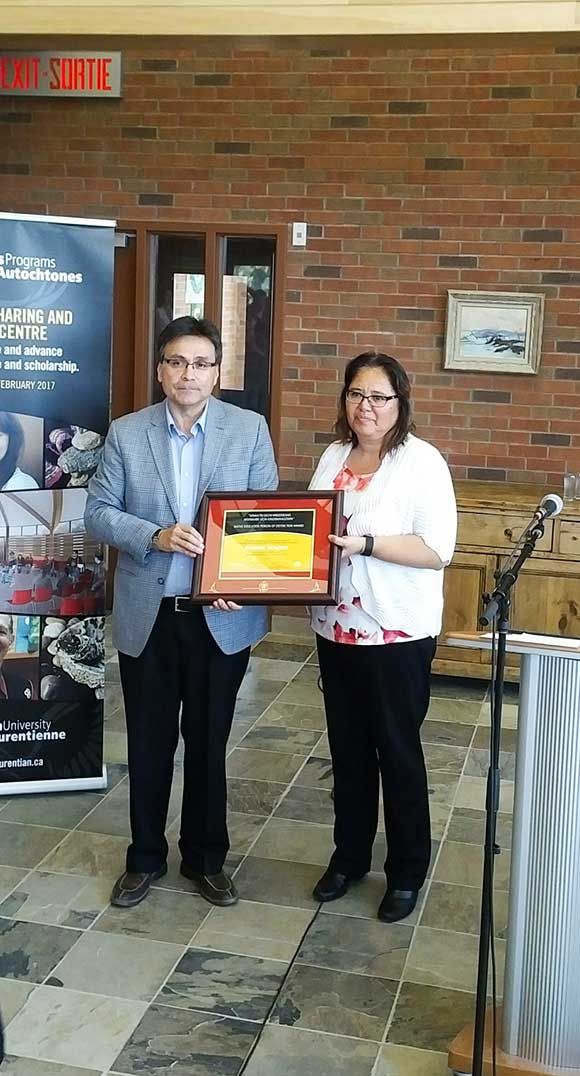 Dominic Beaudry receives Laurentian University’s Native Education Person of Distinction award