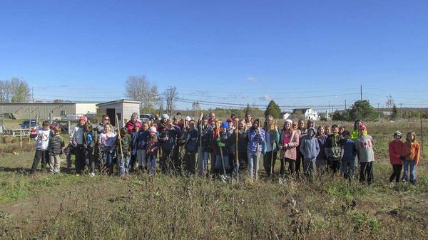 C.C. McLean students clean up community garden