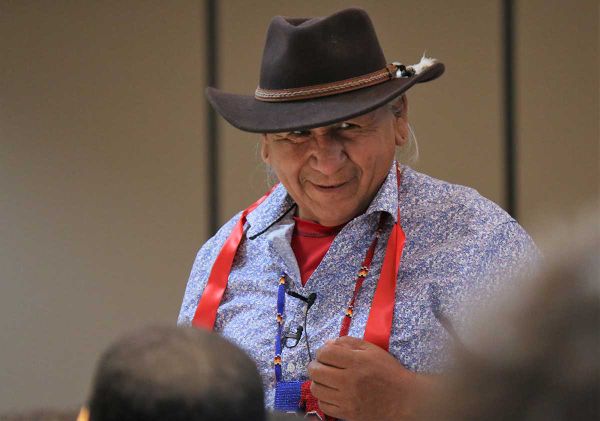 Former Anishinabek Nation Head Getzit Mishomis Gordon Waindubence begins his journey into the Spirit World