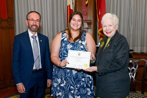 Jocelyn Kuntsi recognized by Lieutenant Governor with Youth Achievement Award