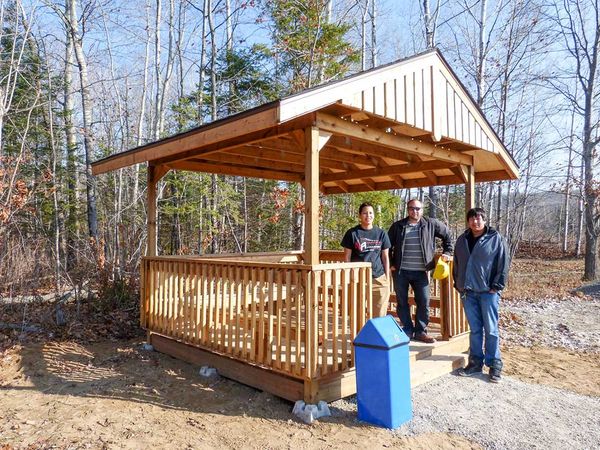 Kenjgewin Teg students show off their gazebo-making skills