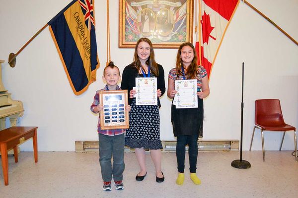 Legion Public Speaking  Competition selects three youth to represent Manitoulin