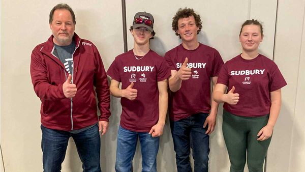 Manitoulin Secondary School Skills and technology team. Pictured left to right: Stephen Robinson, Corbin Best, Kowan Orford a