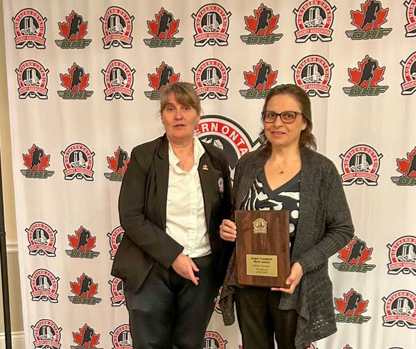 Gayle Payette receives prestigious Northern Ontario Hockey Association award