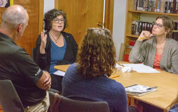 Writer, story editor and producer Claire Ross Dunn (centre) led a writing workshop entitled ‘Mining your Life for Art’ at the