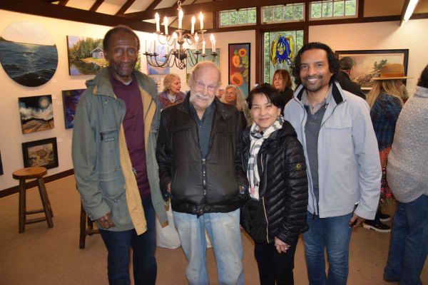 Dr. Richard Nanca-Bruce, his wife Joanna of Ghana and son Robert of Sudbury, stopped by the season opening of Perivale Galler