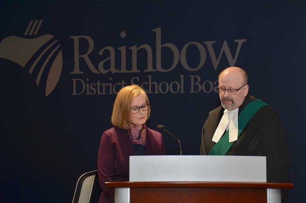 Trustee Margaret Stringer takes oath of allegiance