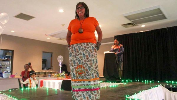 Sheshegwaning showcase features  traditional ribbon skirts and shirts