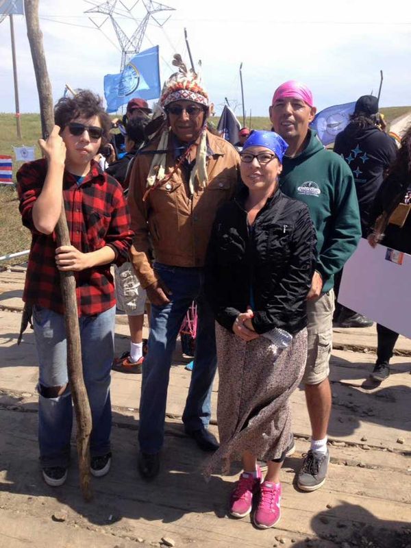 Wikwemikong flag joins battle against oil pipeline at Standing Rock