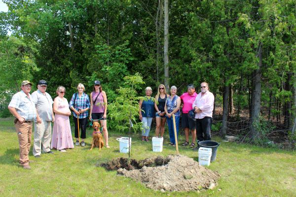 Memorial tree planted at Mindemoya fire station in memory of John Reid