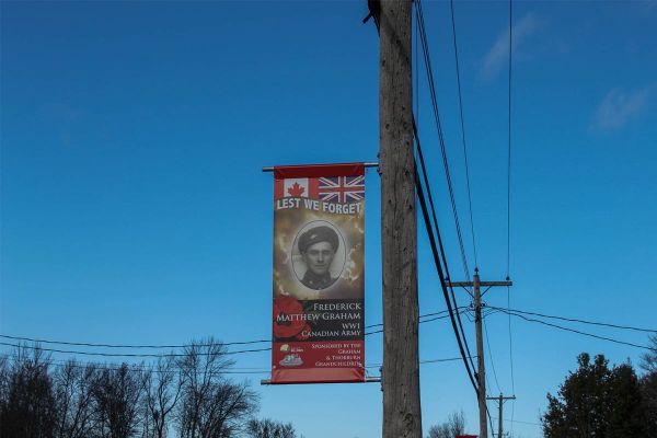 Banners honouring veterans unfurled in the Village of Kagawong