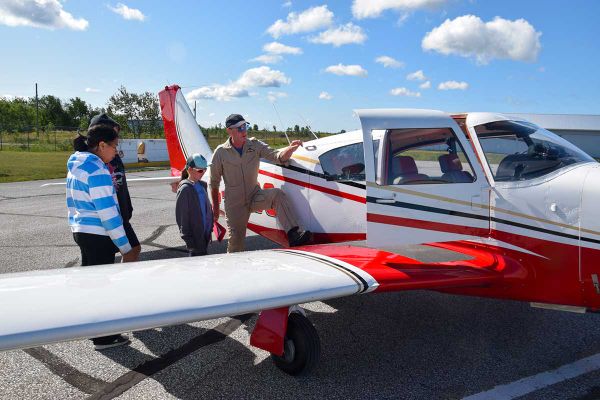 Manitoulin East flying club taxiing on the runway