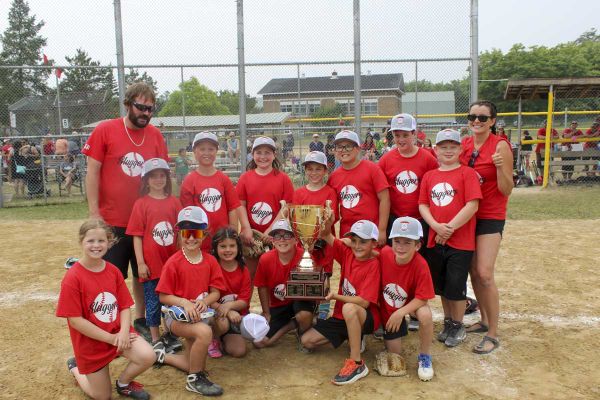 In the Prescott A division (8-10-year-old) the Espanola Sluggers defeated the Sliders in the fourth annual Mindemoya Youth So