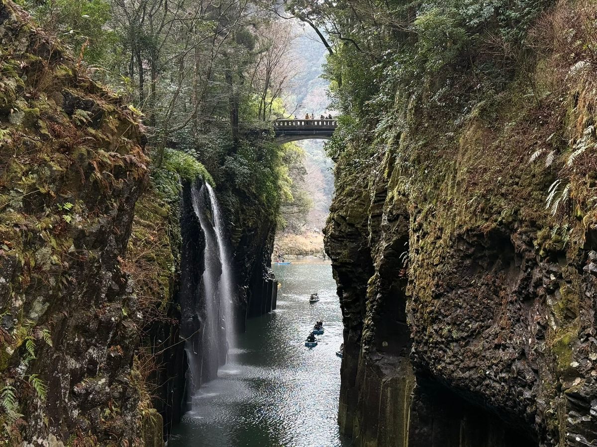 高千穗峽划船與真名井瀑布實景
