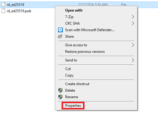 Screenshot showing right-click menu on file