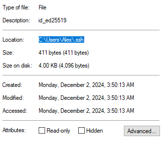 Screenshot of File Properties