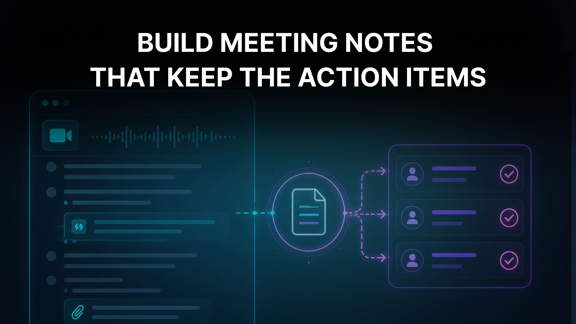 Extract action items from a meeting transcript into owner-assigned tasks with two AI models